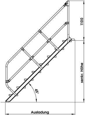Aluminium-Treppe 45 Grad 300267