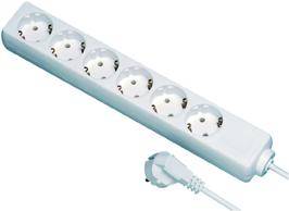 Tischsteckdose SKS 1,4 m, 6fl., weiss