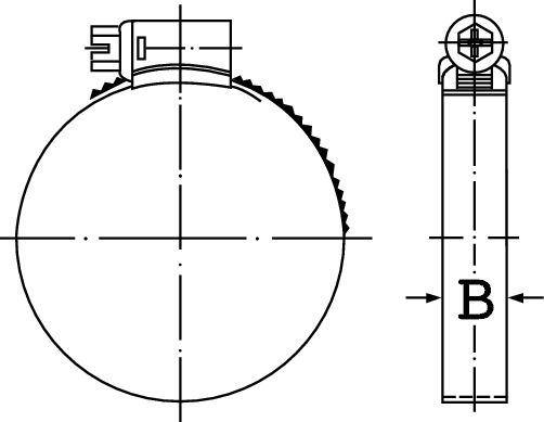 Schlauchschelle IDEAL W1 12mm, DIN3017, 12-20mm