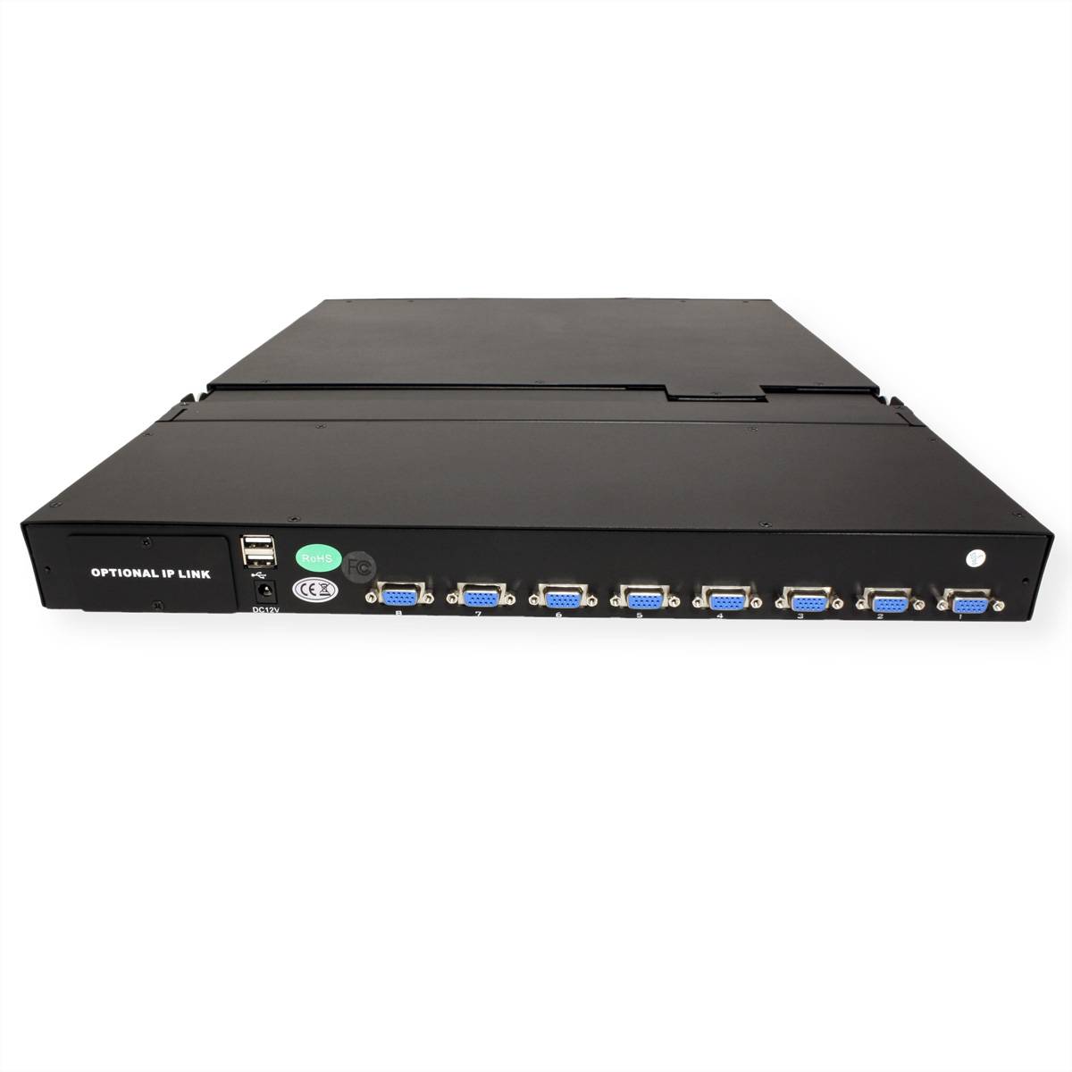 VALUE 19"-KVM-Switch, 8-Port, 48 cm (19") TFT (16:9), VGA, USB, Tastatur DE