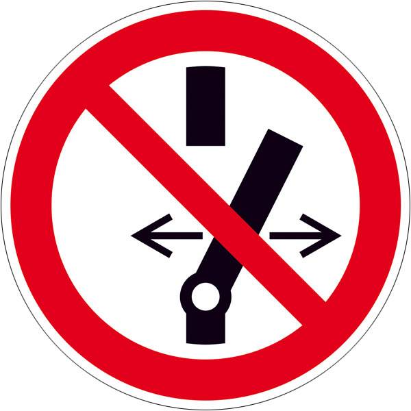 Verbotsschild, Schalten verboten, selbsthaftende Magnetfolie, (Durchm.): 10,0 cm DIN EN ISO 7010 P031 ASR A1.3 P031