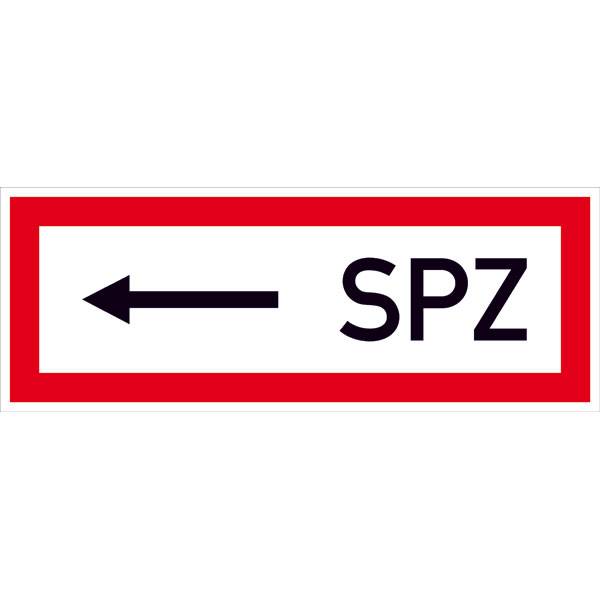 Hinweisschild für den Brandschutz<--- SPZ, selbstkl. Folie, 29,70x10,50cm DIN 4066-D1