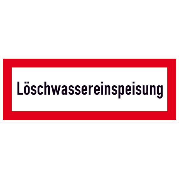 Hinweisschilder für die Feuerwehr Löschwassereinspeisung, Folie, 21,0 x 7,4 cm