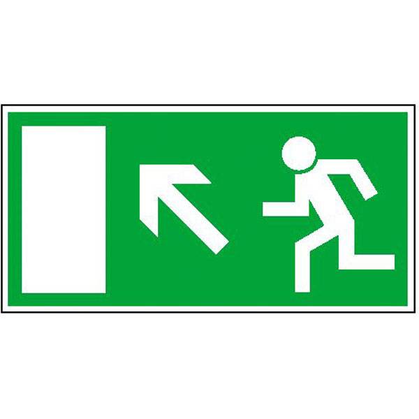 Rettungsweg links aufwärts Safety Marking Rettungsschild, Folie, 30x15 cm BGV A8 E13