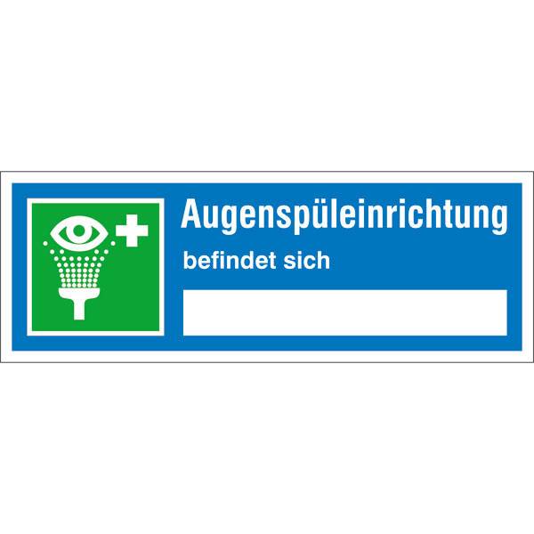 Sicherheitseinrichtung Augenspüleinrichtung Hinweisschild,selbstkl.Folie,14x5cm
