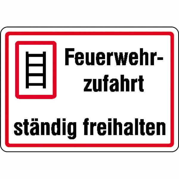 Hinweisschild Feuerwehrzufahrten Feuerwehrzufahrt ständig freihalten,Alu,50x35cm