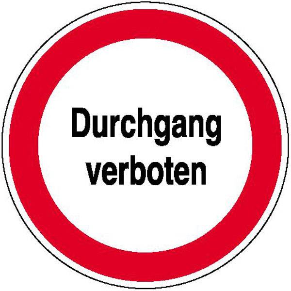 Hinweisschild Betriebskennz. Durchgang verboten, Alu geprägt, 31,50 cm