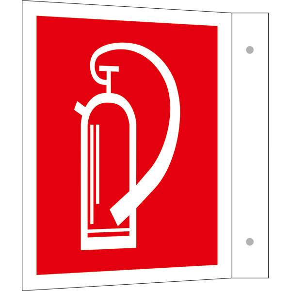 Feuerlöschgerät Fahnenschild, Alu, langnachleuchtend, Safety Marking, 2,2x15x15,5cm BGV A8 F05