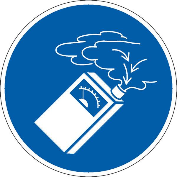 Gebotsschild, Gasdetektor benutzen, Größe (Durchm.): 10,0 cm DIN EN ISO 7010 M048