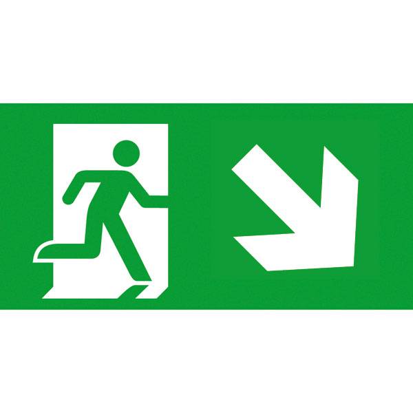 CUBE-LUX Piktogramm Rettungsweg abwärts rechts