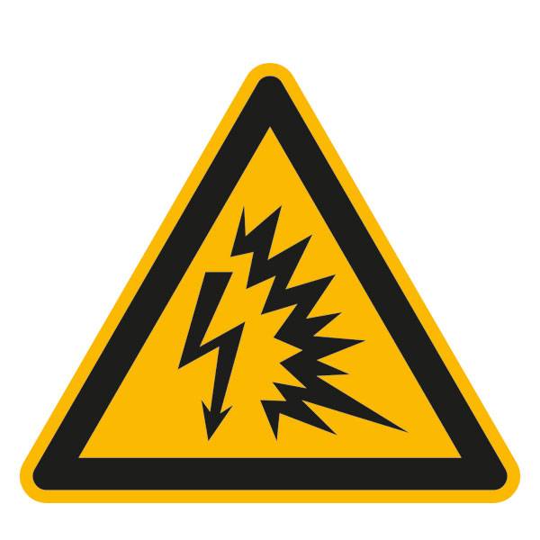 Warnschild, Warnung vor Lichtbogen, Folie, d = 10 cm ISO 7010 W042