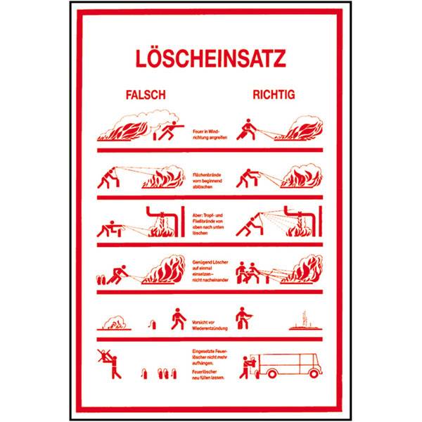 Aushang Löscheinsatz, selbstkl. Folie , Größe 20,00x30cm