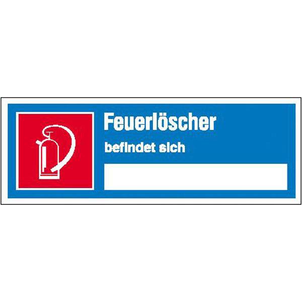 Sicherheitseinrichtung Feuerlöscher Hinweisschild, selbstkl. Folie, Größe 14x5cm