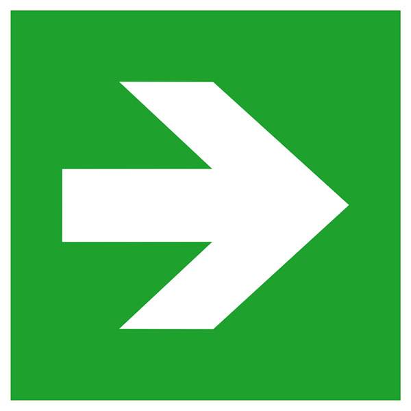 Richtungspfeil rechts/links (Erste Hilfe) Rettungsschild, 14,8x14,8 cm BGV A8 E01