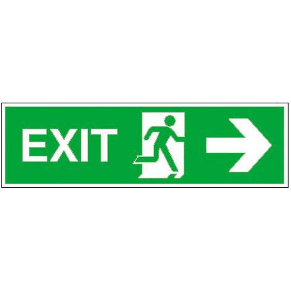 Rettungsweg rechts Rettungsschild,Alu,langnachleuchtend,Safety Marking, 39,0x11,5cm