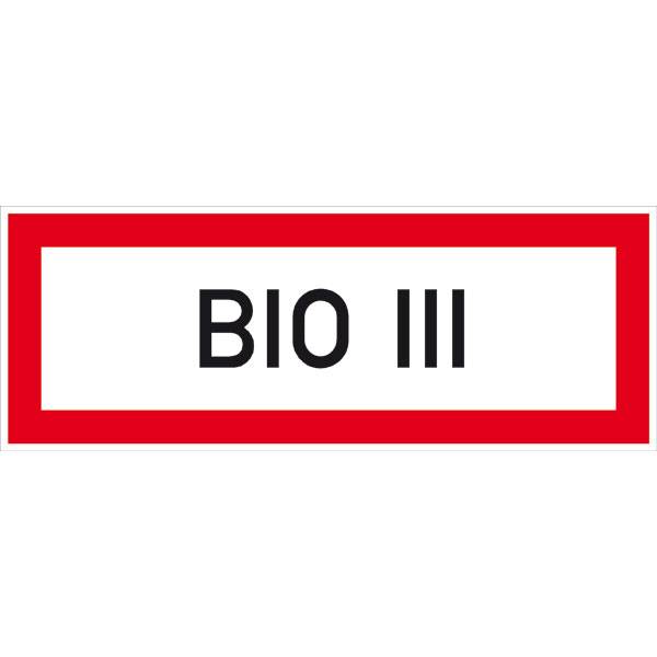 BIO III Hinweisschild Brandschutz, Alu geprägt, Größe 21,00x7,40 cm DIN 4066-D1