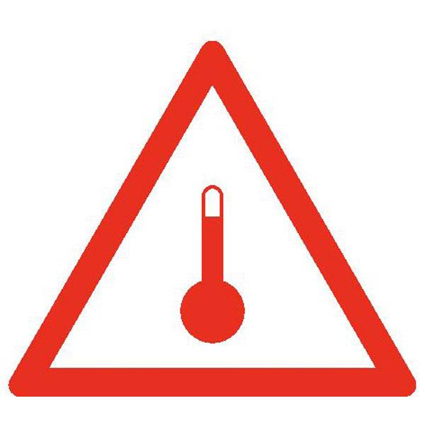 Kennzeichnung f. Stoffe, im erwärmten Zust. trans. werd. n.ADR,selbstkl.25cm ADR/RID