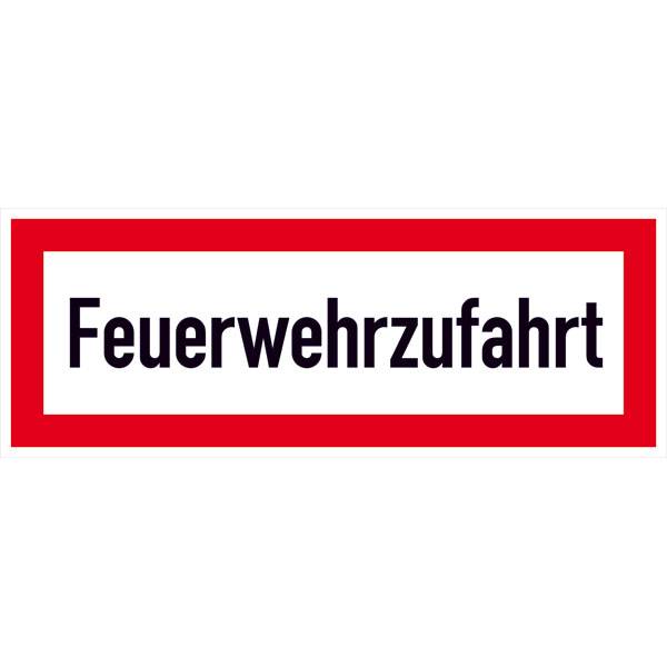 Feuerwehrzufahrt Hinweisschild Brandschutz, Alu 2mm, Größe 59,4 x21,0 cm DIN 4066-D1