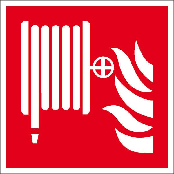 Brandschutzschild, Alu, Löschschlauch, Größe: 15,0 x 15,0 cm DIN EN ISO 7010 F002 ASR A1.3 F002