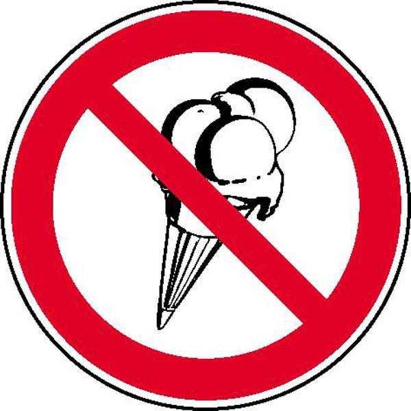 Eisverbot Verbotsschild - Verbotszeichen selbstkl. Folie, Größe 20cm