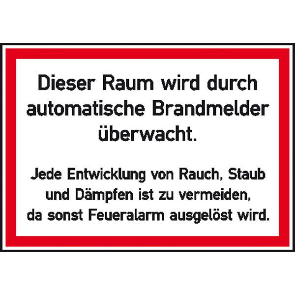 Dieser Raum wird durch automatische... Brandschutzschild, Folie 29,70x21cm