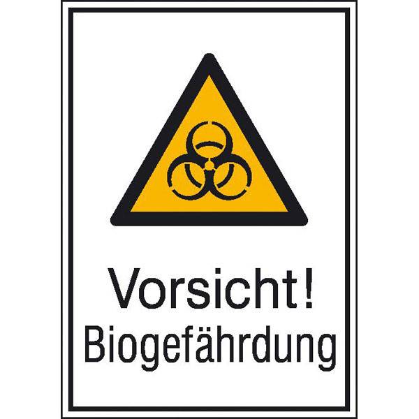 Warn-Kombischild: Vorsicht! Biogefährdung, Größe (BxH): 13,1 x 18,5 cm