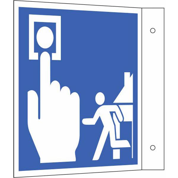 Hinweisschild, langnachleuchtend, Fahnenschild, Hausalarm, Größe: 15 x 15 cm