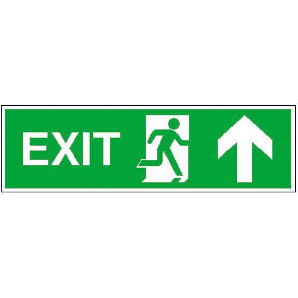Rettungsweg aufwärts, Alu, langnachleuchtend, Safety Marking, 39x11,5 cm