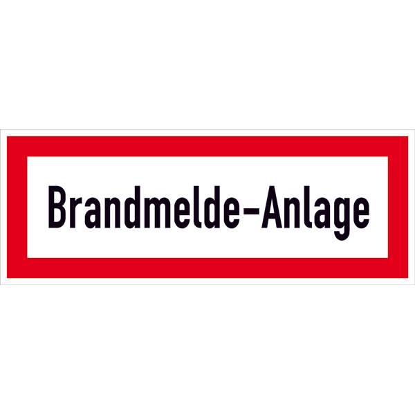 Hinweisschild für den Brandschutz Brandmelde-Anlage, selbstkl,29,70x10,50cm DIN 4066-D1