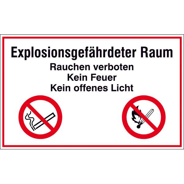 Hinweisschild, Kunststoff, Explosionsgefährdeter Raum, Größe: 40,0 x 25,0 cm