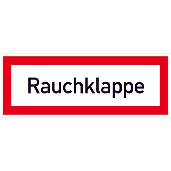 Hinweisschild Brandschutz Rauchklappe, selbstkl. Folie , Größe 29,70x10,50cm DIN 4066-D1