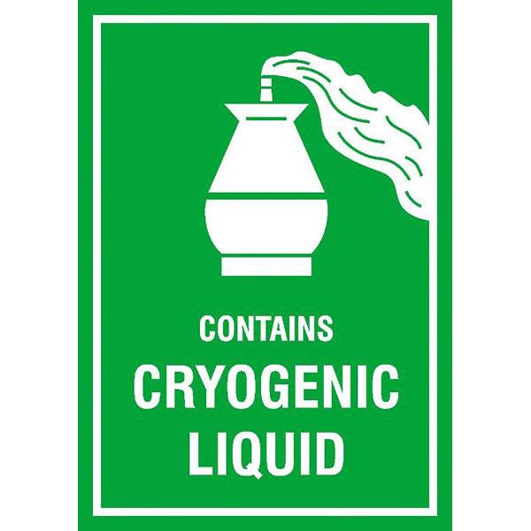 Gefahrgutkennzeichnung CONTAINS CRYOGENIC LIQUID, selbstkl. Folie ,7,40x10,50cm
