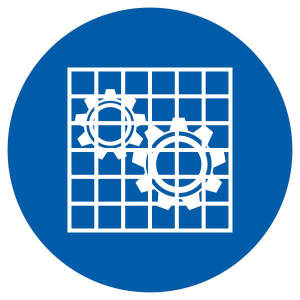 Gebotsschild, Absperrung prüfen, Alu, (Durchm.): 10,0 cm DIN EN ISO 7010 M027 DIN EN ISO 7010 M027