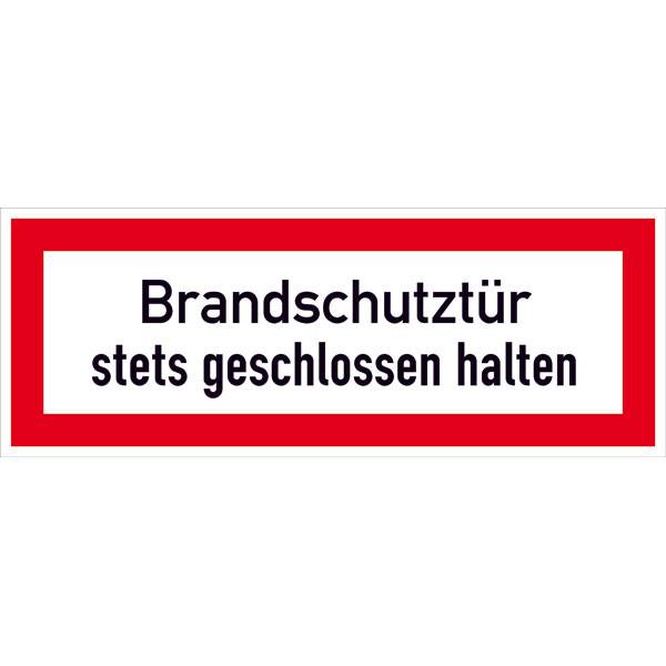 Brandschutztür stets geschlossen halten Hinweisschild, Alu, 29,70x10,50 cm DIN 4066-D1