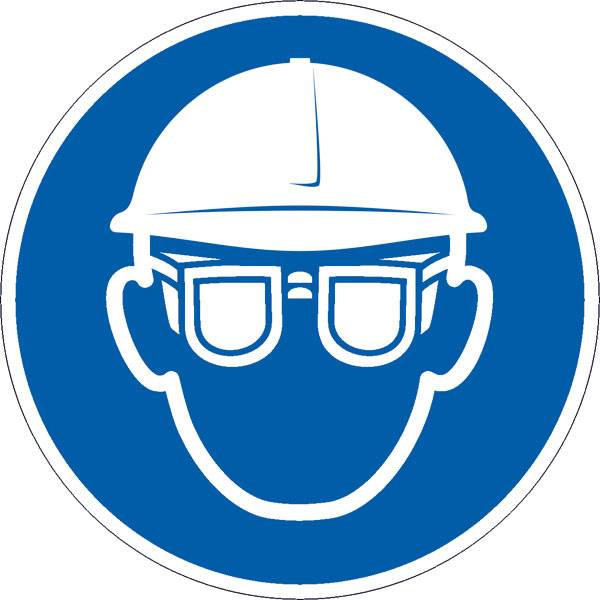 Gebotsschild, Augen- und Kopfschutz benutzen, Durchm.: 20,0 cm