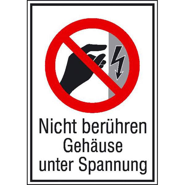 Nicht berühren, Gehäuse unter Spannung Verbots-Kombischild, 26,2x37,1 cm