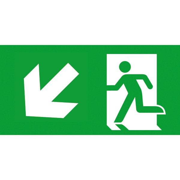 CUBE-LUX Piktogramm Rettungsweg abwärts links