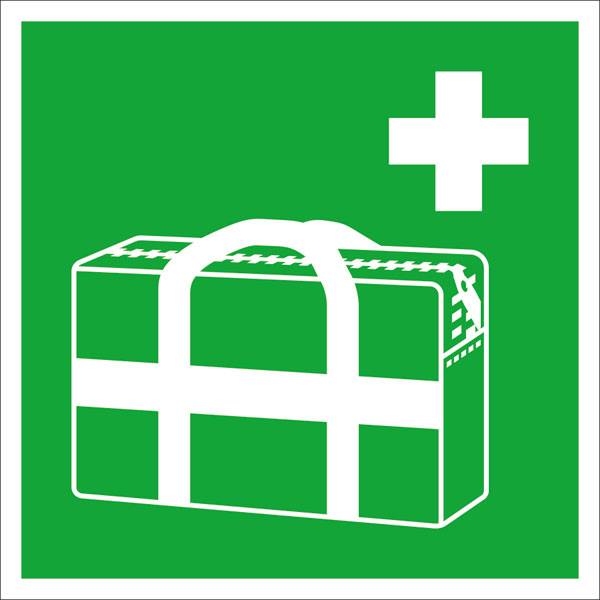 Medizinischer Notfallkoffer, Folie, langnachleuchtend, 15 x 15 cm