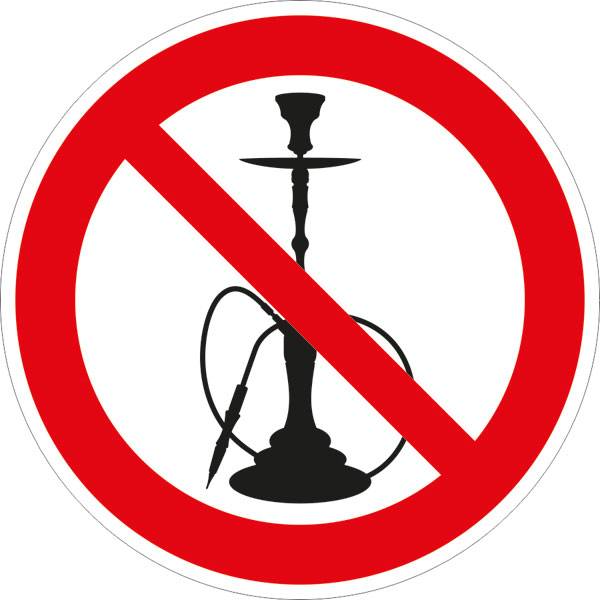 Verbotsschild - Verbotszeichen Shisha rauchen verboten, Alu, d = 20,0 cm