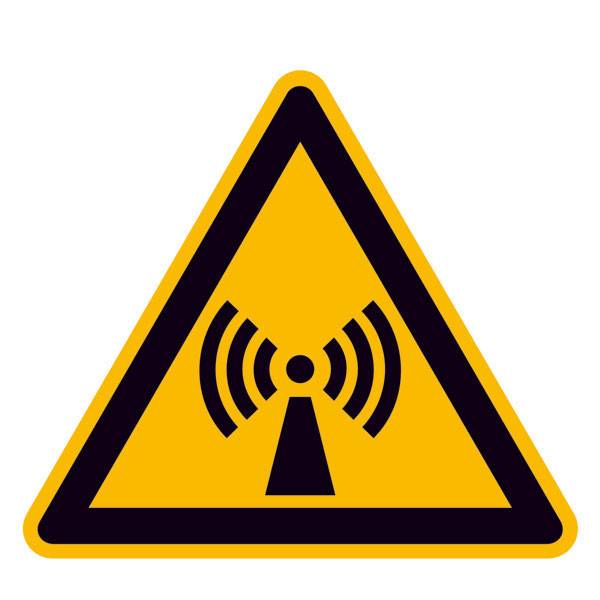 Warnung vor elektromagnetischem Feld Warnschild, selbstkl. Folie, Größe 31,50cm DIN EN ISO 7010 W005 ASR A1.3 W005