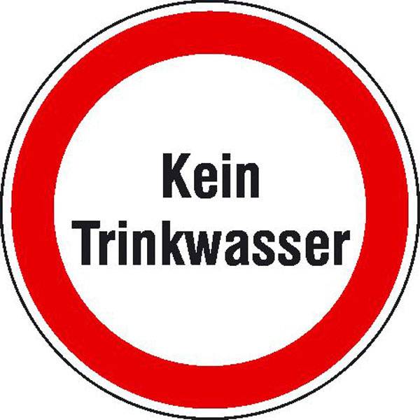 Kein Trinkwasser Hinweisschild zur Betriebskennzeichnung.,selbstkl. Folie ,10cm