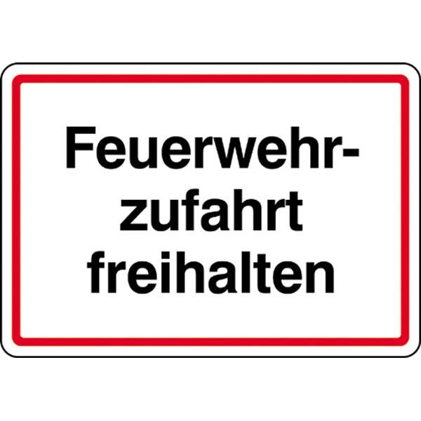 Feuerwehrzufahrt freihalten Hinweisschild Feuerwehrzufahrten, Alu, 50x35cm