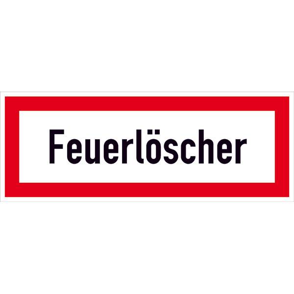 Feuerlöscher Hinweisschild Brandschutz, Alu geprägt, Größe 29,70x10,50 cm DIN 4066-D1
