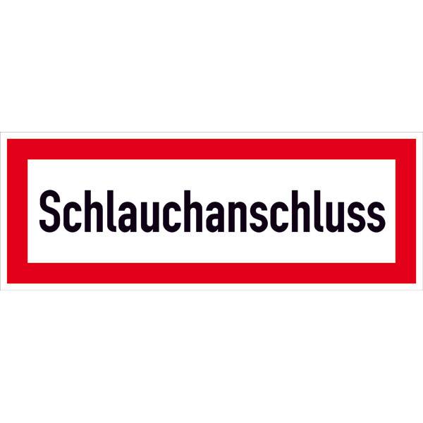 Hinweisschild Brandschutz Schlauchanschluss, selbstkl. Folie ,29,70x10,50cm DIN 4066-D1