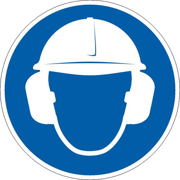 Gebotsschild, Gehör- und Kopfschutz benutzen, Folie, Durchm.: 20,0 cm