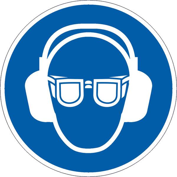 Gebotsschild, Gehör- und Augenschutz benutzen, Aluminium, Durchm.: 20,0 cm