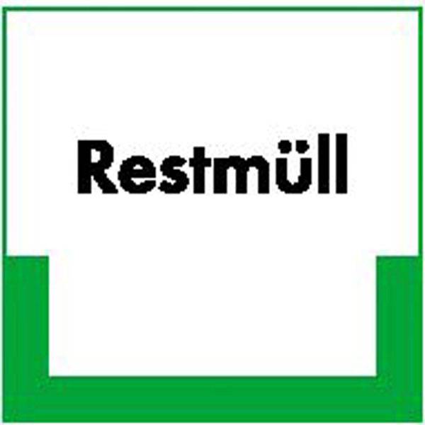 Abfallkennzeichnung - Textschild, Restmüll, Größe (BxH): 20,0 x 20,0 cm