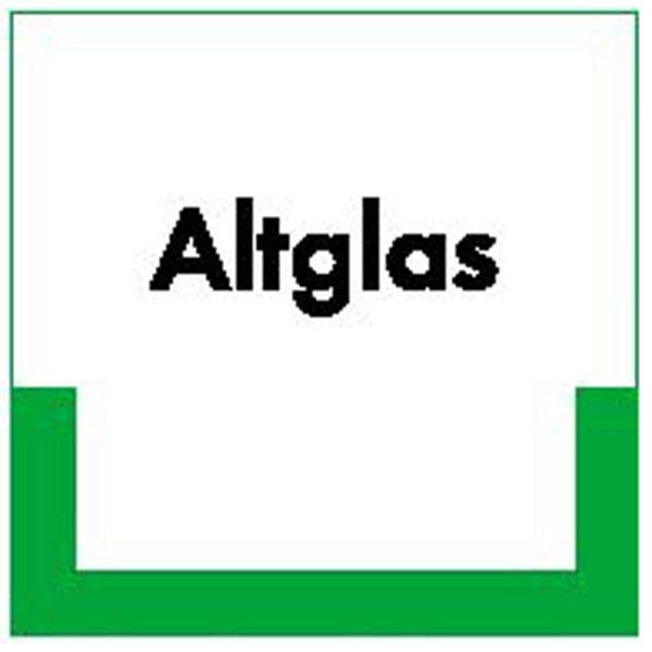 Abfallkennzeichnung - Textschild, Altglas, Größe (BxH): 20,0 x 20,0 cm