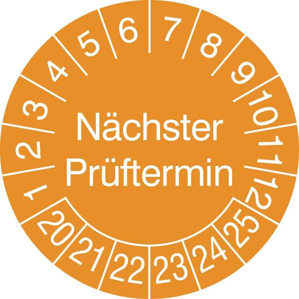 Prüfplaketten als Einzeletikett, Nächster Prüftermin, selbstklebend, 3,0 cm Version: 26-31 - Nächster Prüftermin 26-31
