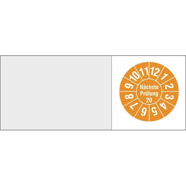 Kabelprüfplakette - Nächste Prüfung, in Jahresfarbe, 16 Stück/Bogen, 5x2cm Version: 20 - Nächste Prüfung 20